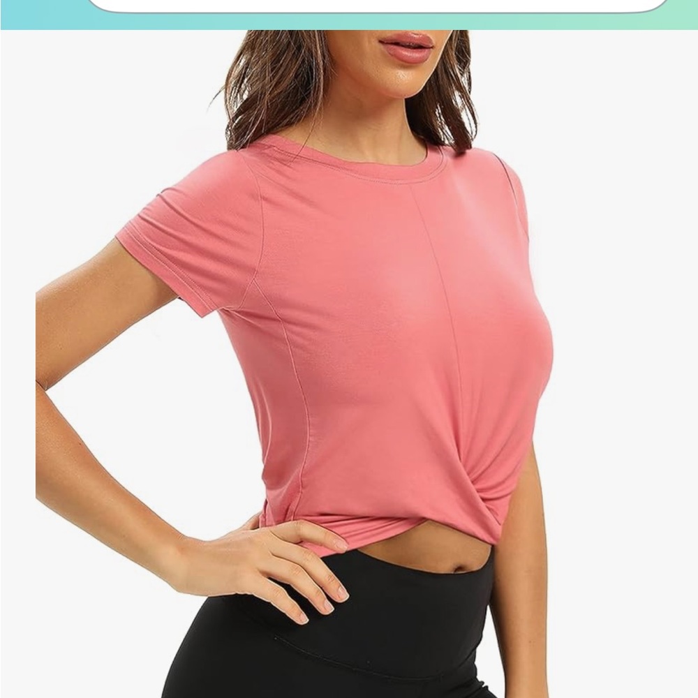Women's Pink Twist Front Top - Picture 4 of 12